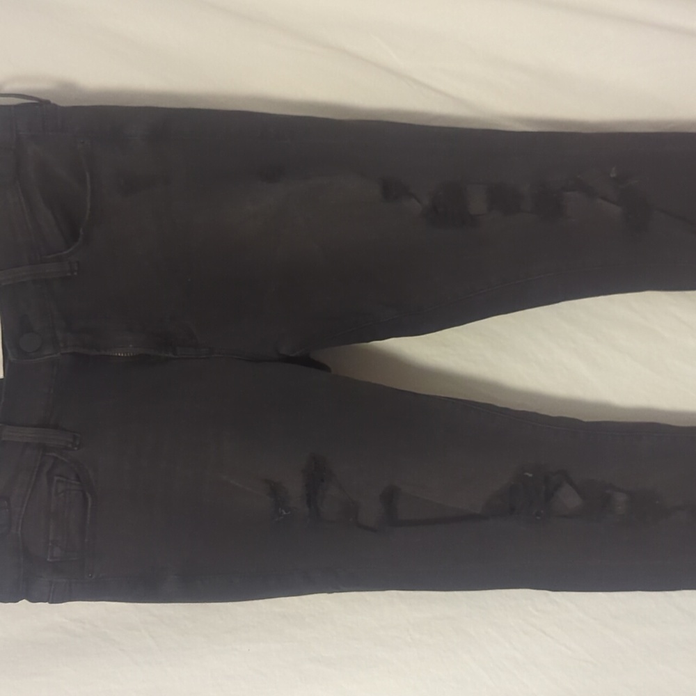 Frame denim grey distressed skinny jeans - Picture 4 of 10